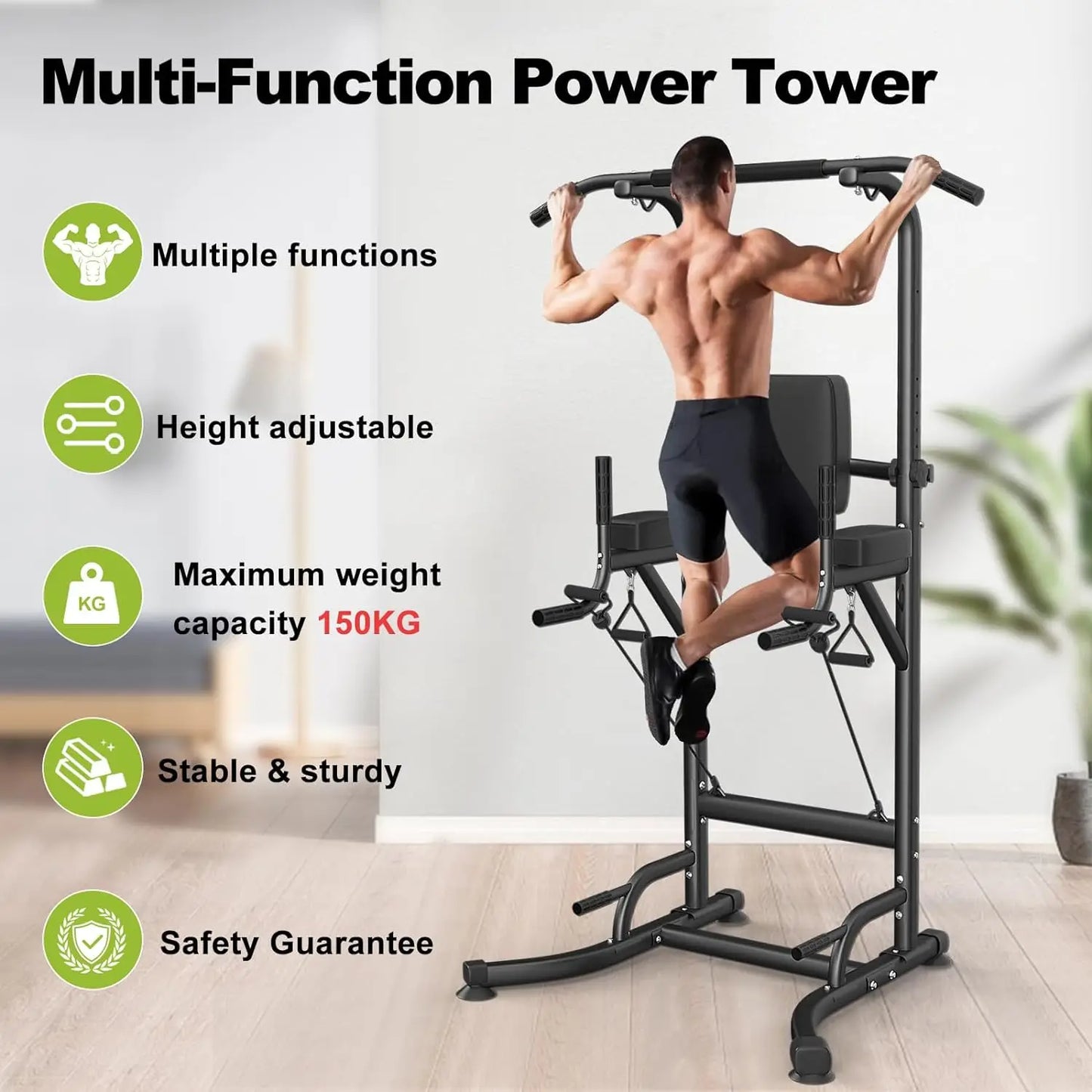 Power Tower Dip Station & Pull-Up Bar