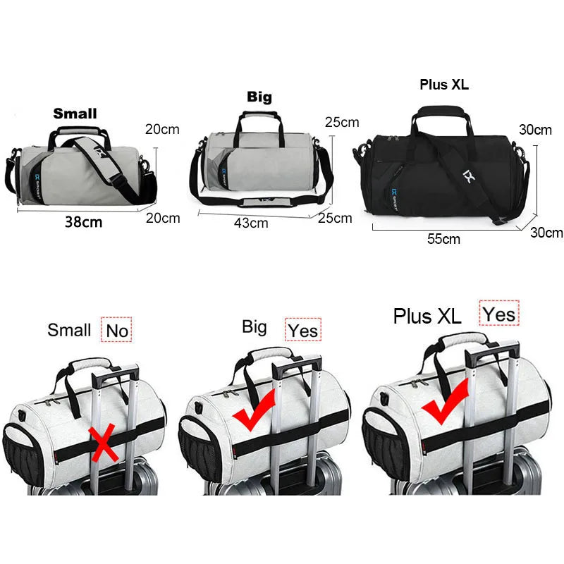 XL Fitness Gym Bag – Wet/Dry Compartments & Travel Ready