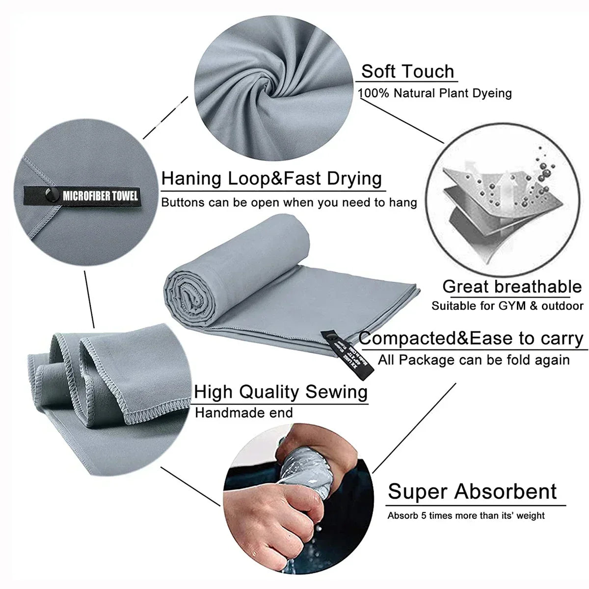 Quick-Drying Sports Towel (40×80 cm & 80×160 cm)