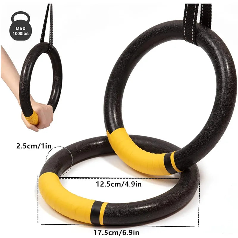 Gymnastic Rings with 1.2 m Adjustable Straps