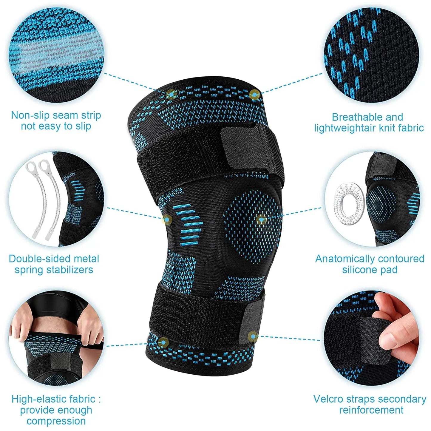 Knee Brace with Side Stabilisers & Patella Gel