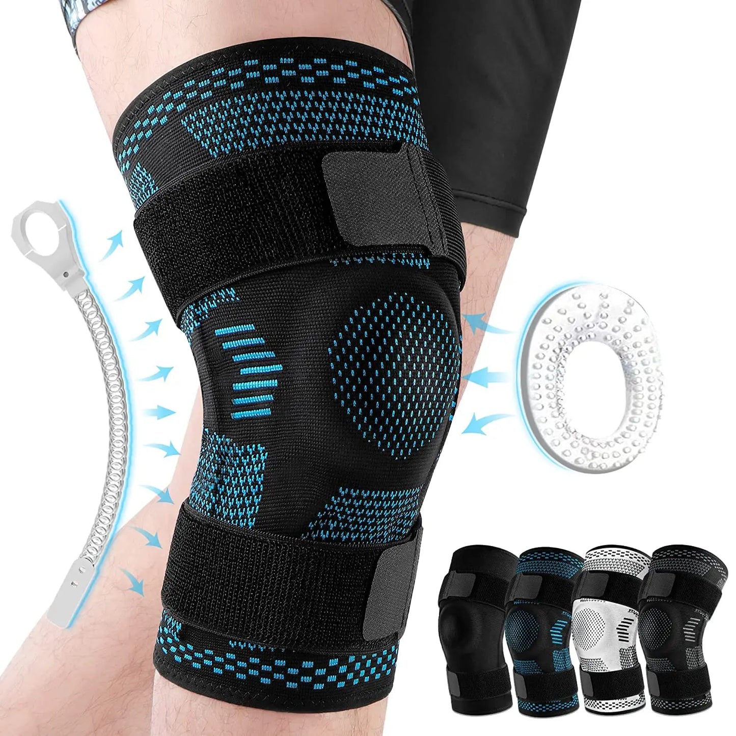 Knee Brace with Side Stabilisers & Patella Gel