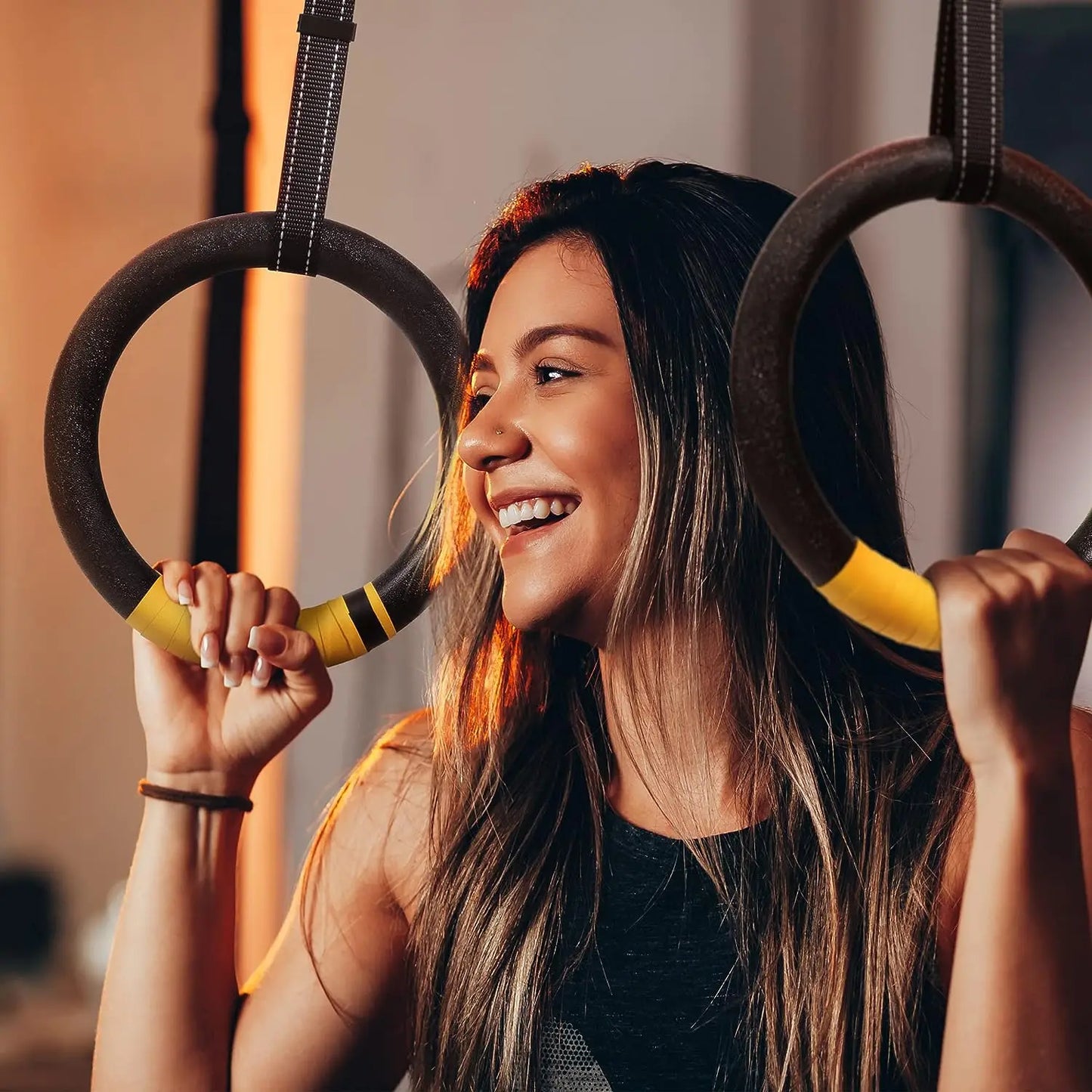 Gymnastic Rings with 1.2 m Adjustable Straps
