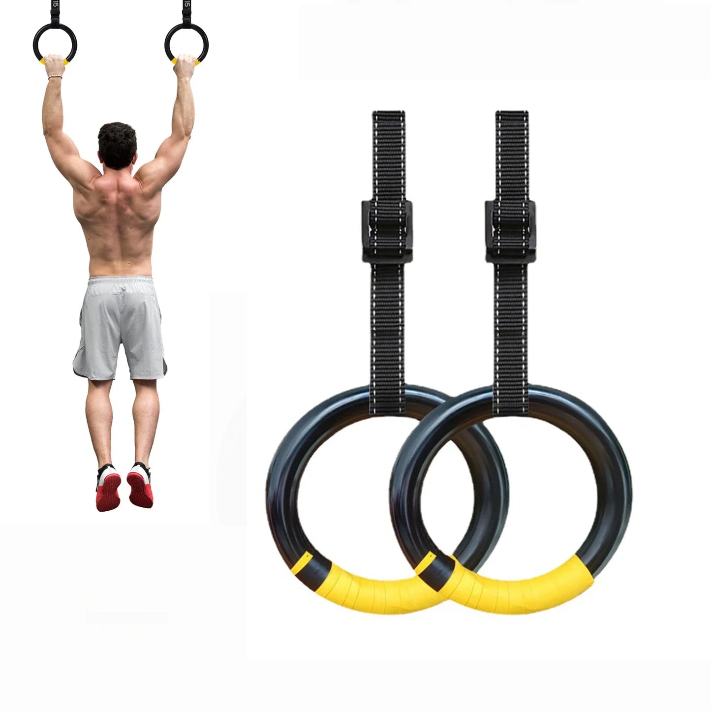 Gymnastic Rings with 1.2 m Adjustable Straps
