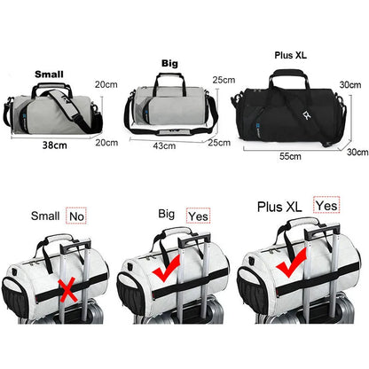 XL Fitness Gym Bag – Wet/Dry Compartments &amp; Travel Ready