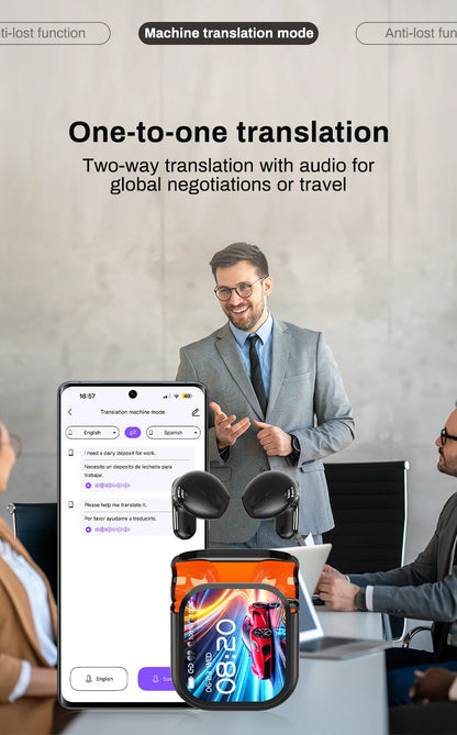 Bluetooth V6.0 Earphones AI Translator